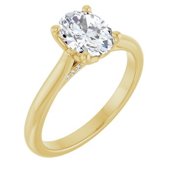 The Lily 1.10ctw Oval cut Lab Grown Diamond Solitaire Accented Engagement Ring