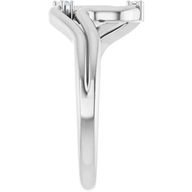 Scattered Round Lab Grown Diamond Double Wave Ring