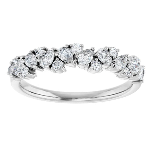 0.55ct Round and Pear Scattered Lab Grown Diamond Ring