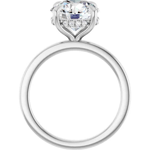 The Clara 3.00ct Round cut Lab Grown Diamond Hidden Halo Solitaire Engagement Ring