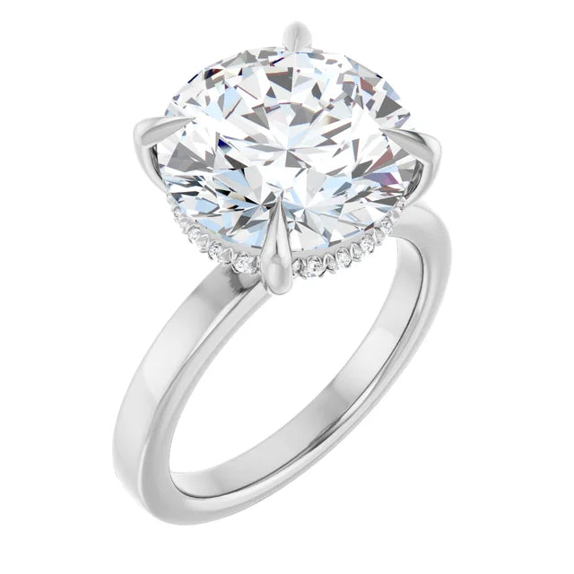The Clara 5.00ct Round cut Lab Grown Diamond Hidden Halo Solitaire Engagement Ring