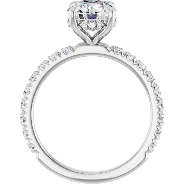 The Olivia 2.10ctw Round cut Lab Grown Diamond Hidden Halo Engagement Ring