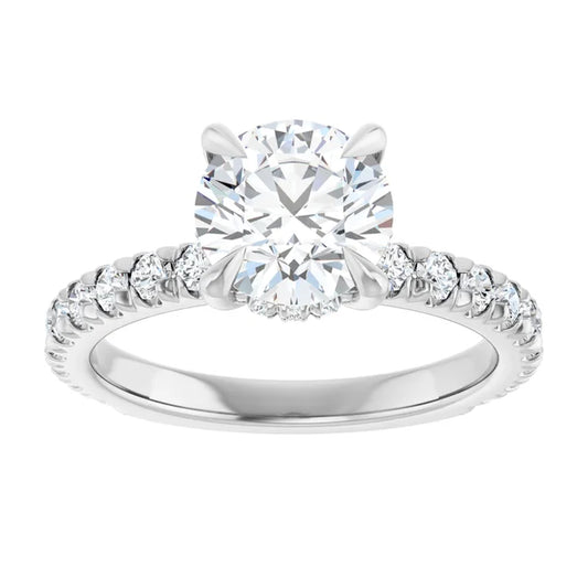 The Olivia 2.10ctw Round cut Lab Grown Diamond Hidden Halo Engagement Ring