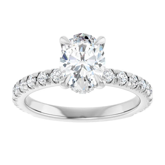 The Olivia 1.55ctw Oval cut Lab Grown Diamond Hidden Halo Engagement Ring