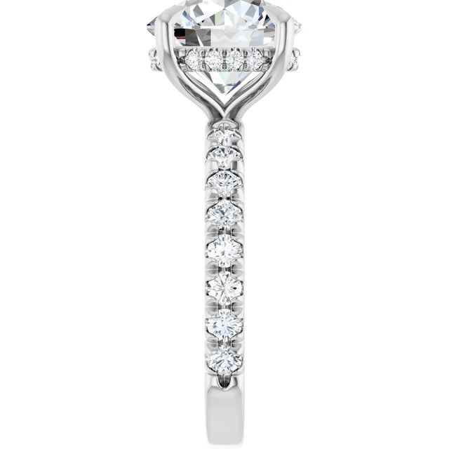 The Olivia 4.75ctw Round cut Lab Grown Diamond Hidden Halo Engagement Ring