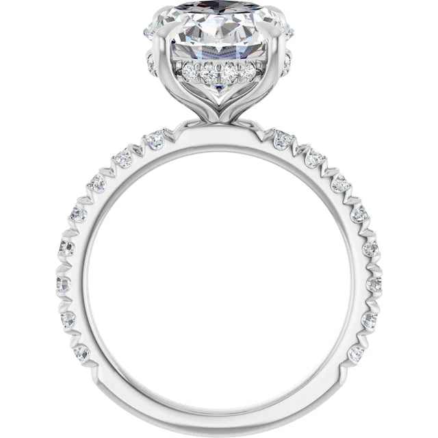 The Olivia 3.65ctw Oval cut Lab Grown Diamond Hidden Halo Engagement Ring