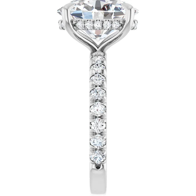 The Olivia 3.65ctw Oval cut Lab Grown Diamond Hidden Halo Engagement Ring