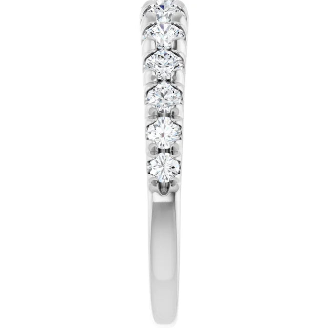 0.75ct Round Lab Grown Diamond French Set Graduated Half Eternity