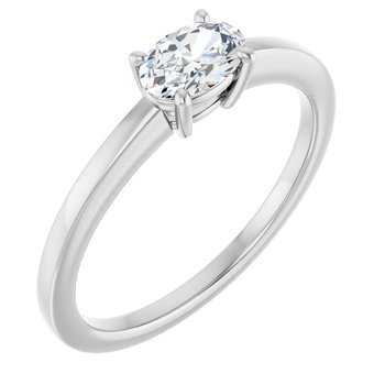 The Amara 0.50ct Oval cut Lab Grown Diamond Solitaire East-West Engagement Ring