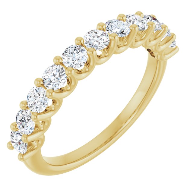 1.00ct Round Lab Grown Diamond U Claw Half Eternity