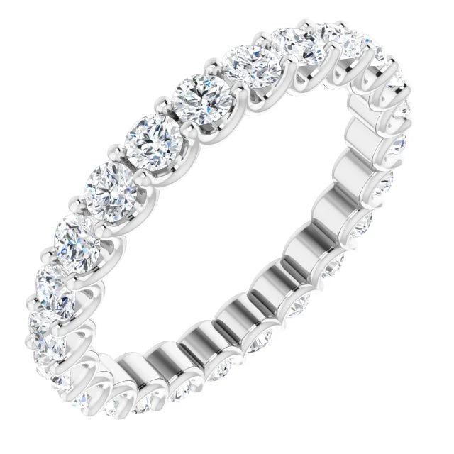2.5mm 1.50ct Round Lab Grown Diamond U Claw Full Eternity