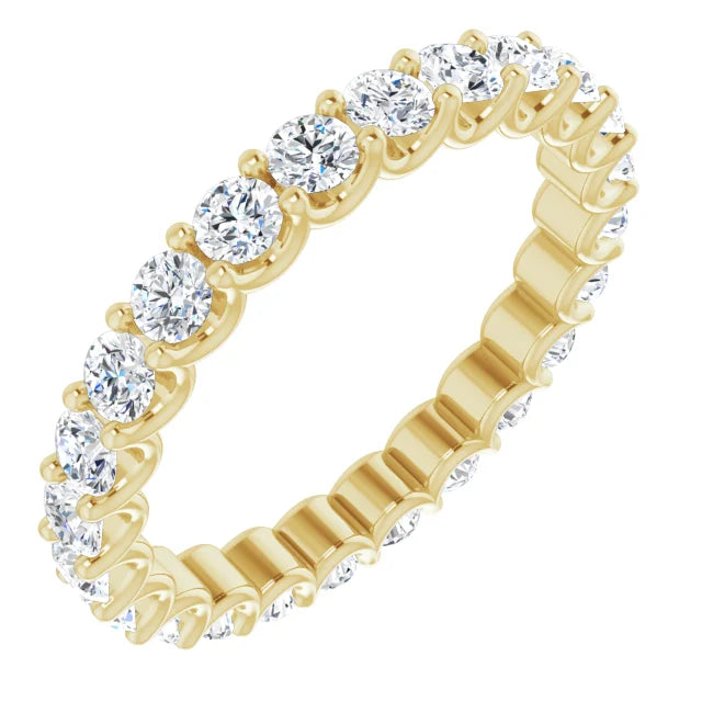 2.5mm 1.50ct Round Lab Grown Diamond U Claw Full Eternity