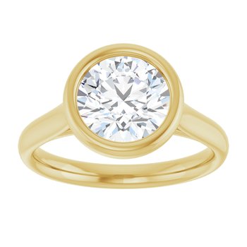 The Thea 2.00ct Round cut Lab Grown Diamond Solitaire Open Bezel Engagement Ring