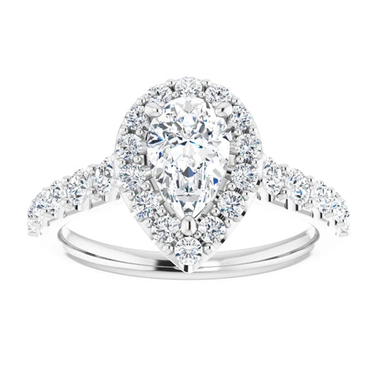 The Matilda 1.80ctw Pear cut Lab Grown Diamond Halo Engagement Ring
