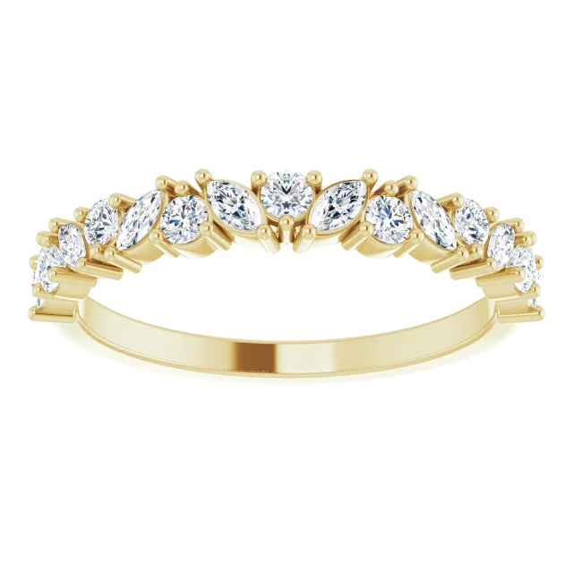0.50ct Small Marquise and Round Cluster Lab Grown Diamond Ring