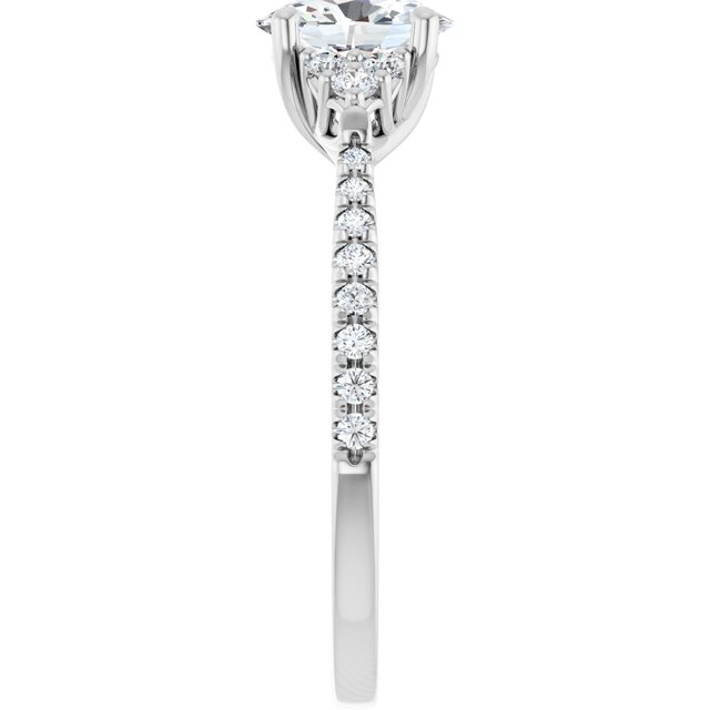 The Bella 0.75ctw Oval cut Lab Grown Diamond Accented Engagement Ring
