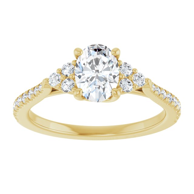 The Bella 0.75ctw Oval cut Lab Grown Diamond Accented Engagement Ring