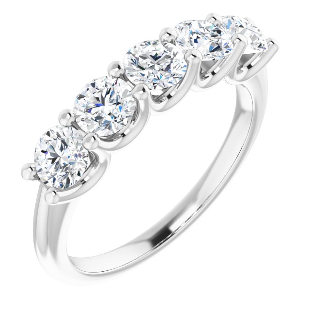 1.50ct Round Lab Grown Diamond 5 Stone U Claw Ring