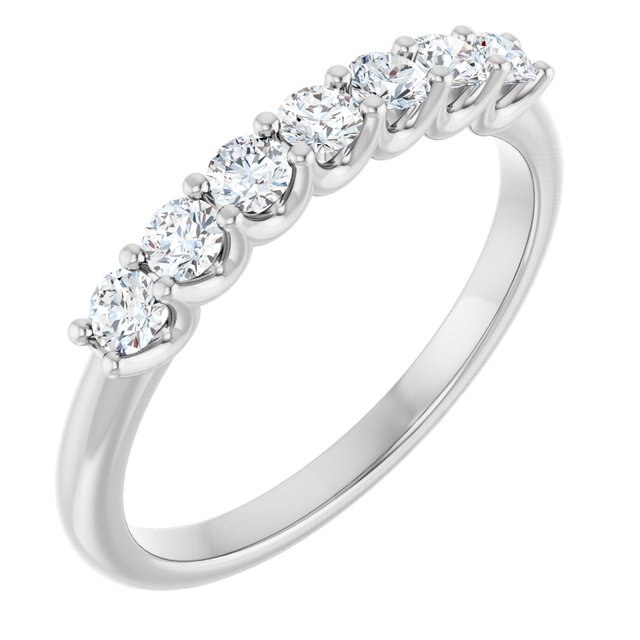 0.50ct Round Lab Grown Diamond 7 Stone U Claw Ring
