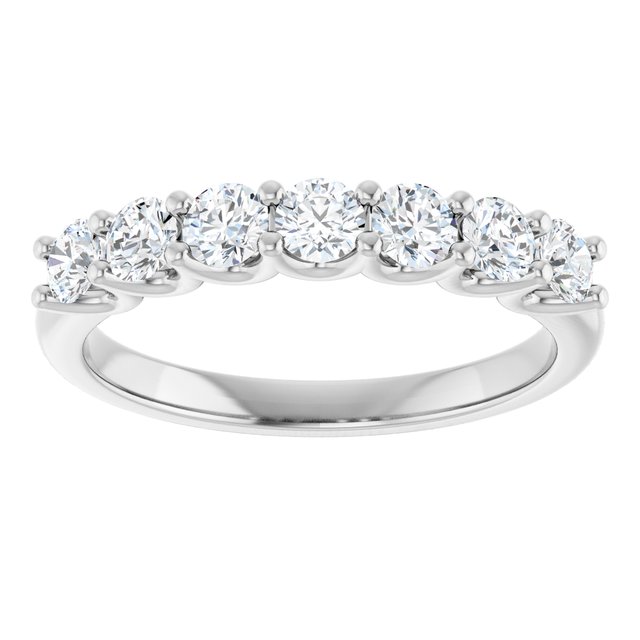 0.70ct Round Lab Grown Diamond 7 Stone U Claw Ring