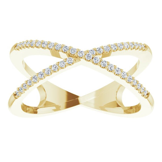 0.20ct Diamond Crossover Ring in 14k Gold
