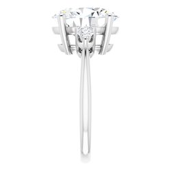 The Isla 4.40ctw Oval and Pear cut Lab Grown Diamond Trilogy Engagement Ring