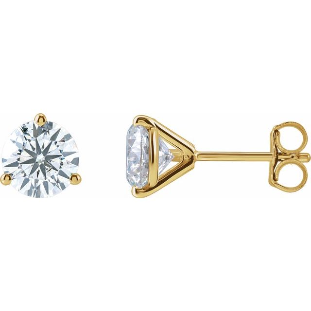 1.50ct Lab Grown Diamond Round 3 Prong Martini Style Earrings in 14k Gold
