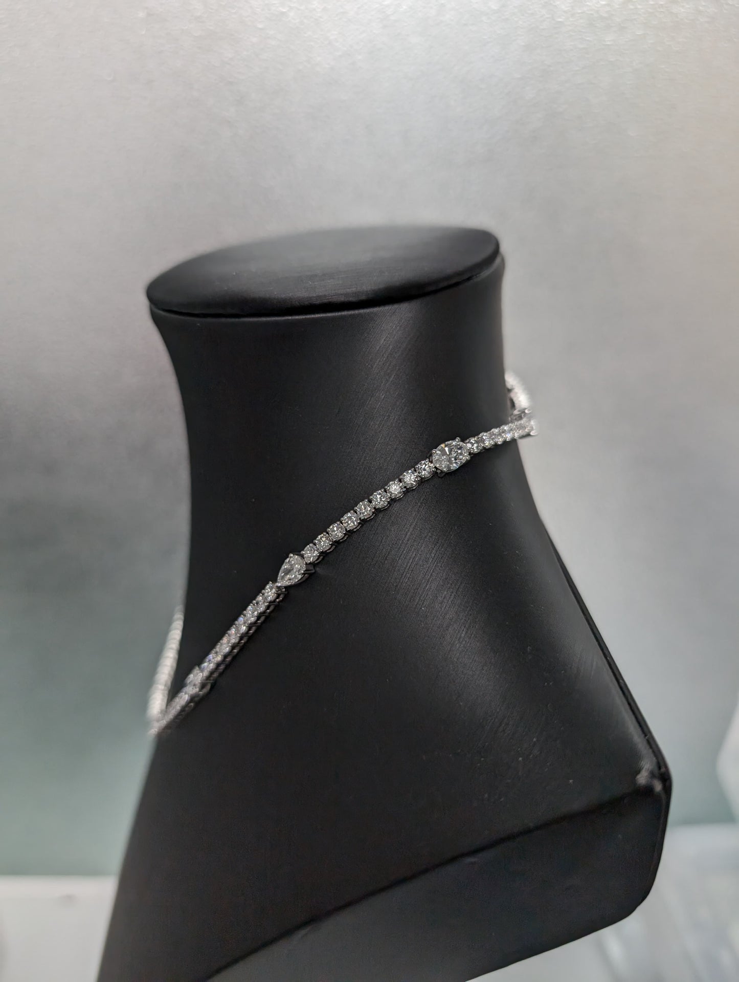 Fine By Cherish 17.44ct Lab Grown Diamond Multishape Station Tennis Necklace in 14k Gold