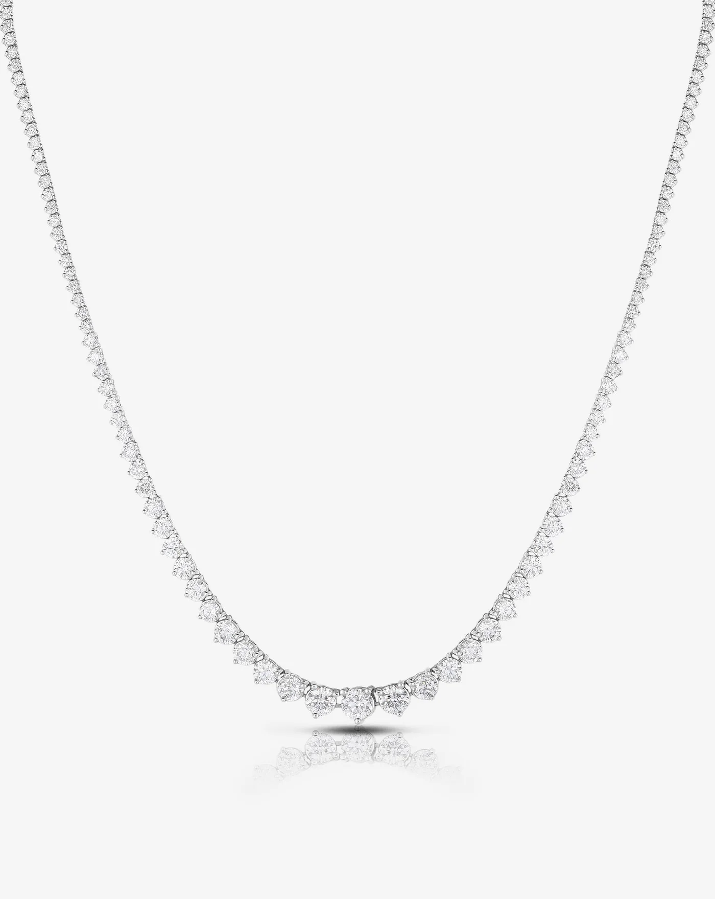 7.00ct Lab Grown Diamond Graduated Necklace in 14k Gold