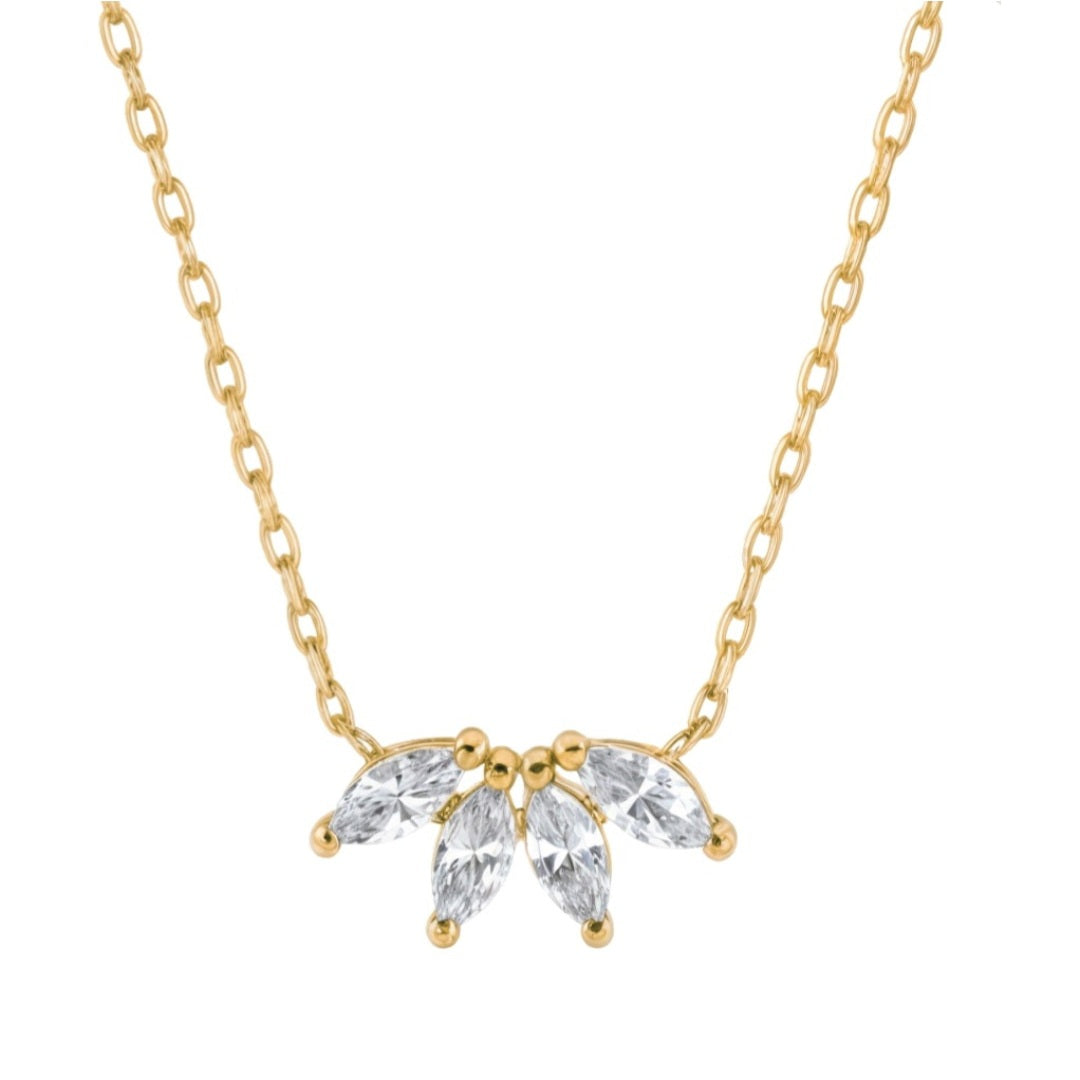 0.75ctw Lab Grown Diamond Marquise Single Cluster Necklace in 14k Gold