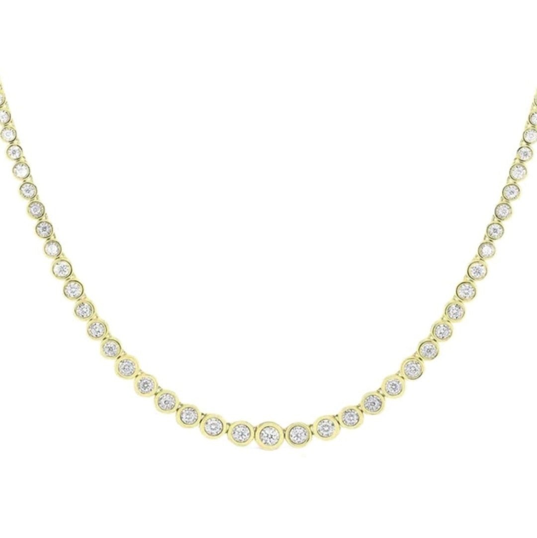 6.00ct Lab Grown Diamond Bezel Tennis Necklace in 14k Gold