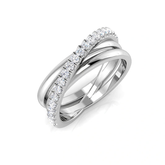 0.30ct Round Lab Grown Diamond Crossover Ring
