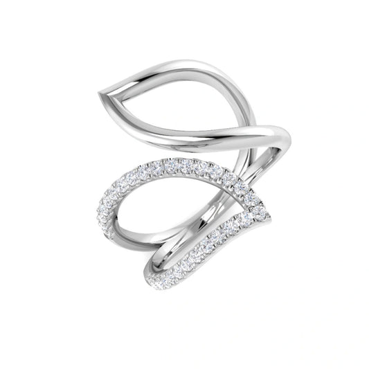 0.30ct Accented Freeform Lab Grown Diamond Ring