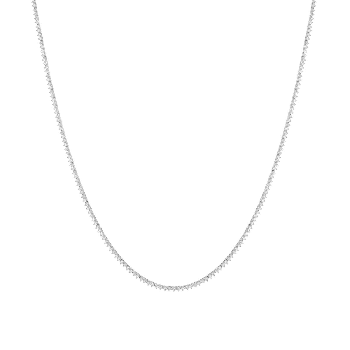 4.00ct Lab Grown Diamond 3 Prong Tennis Necklace in 14k Gold