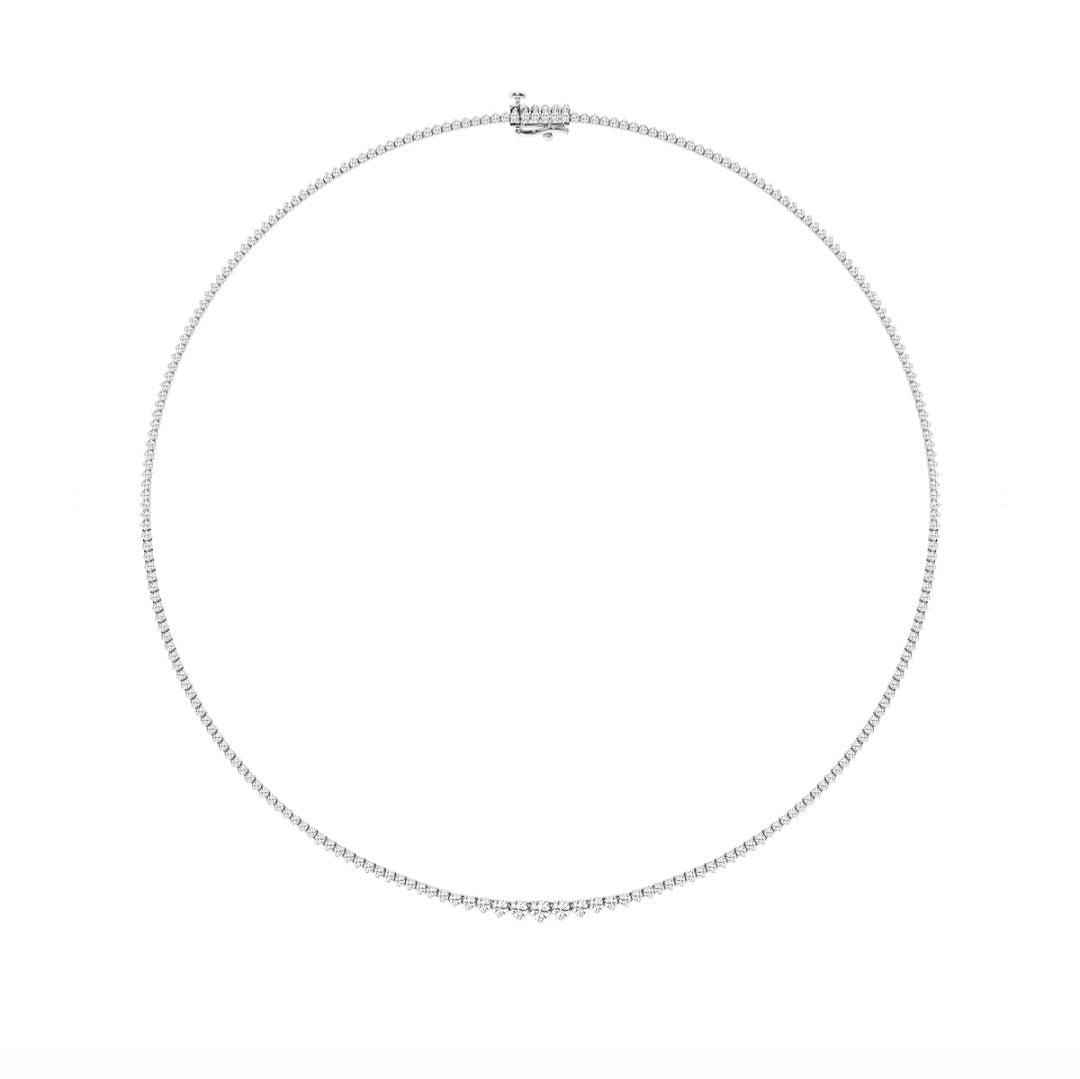 7.00ct Lab Grown Diamond Graduated Necklace in 14k Gold