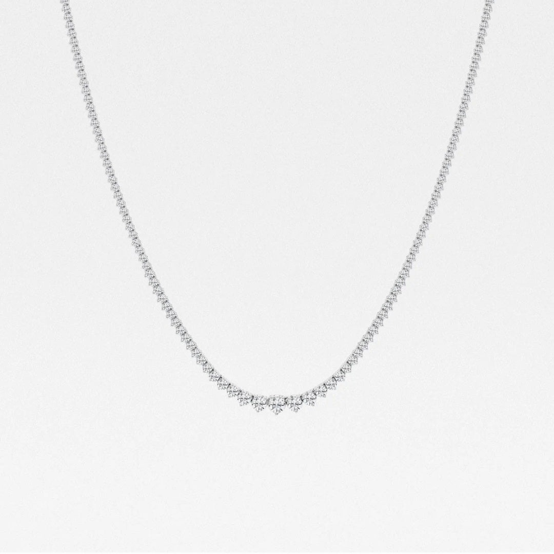 7.00ct Lab Grown Diamond Graduated Necklace in 14k Gold