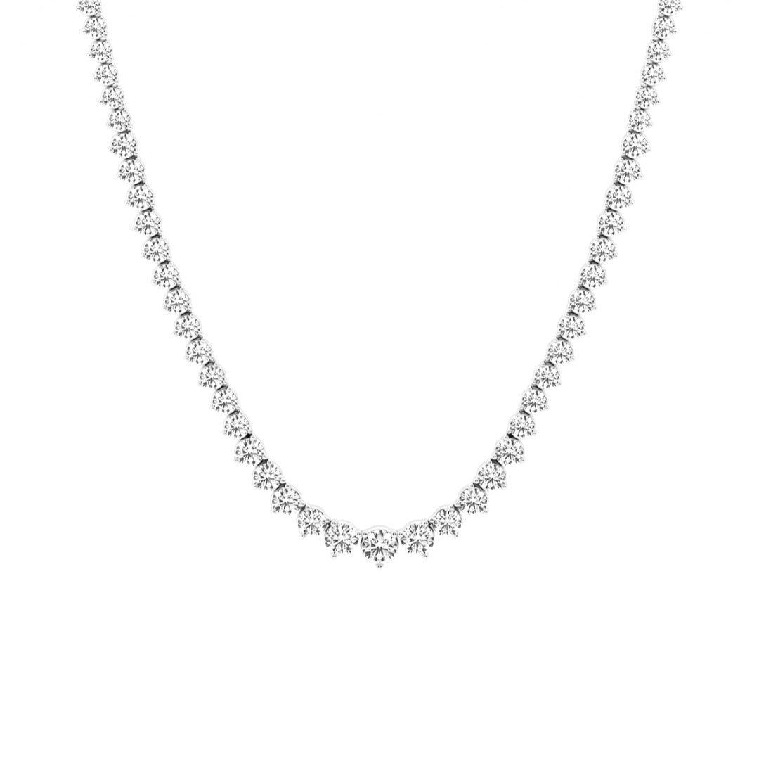 20.00ct Lab Grown Diamond Graduated Necklace in 14k Gold