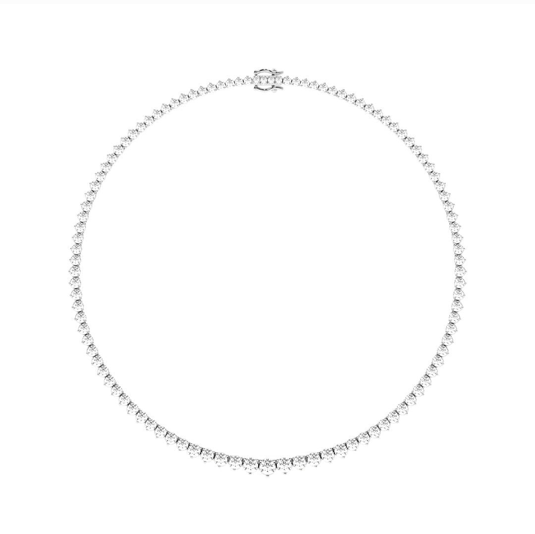 20.00ct Lab Grown Diamond Graduated Necklace in 14k Gold