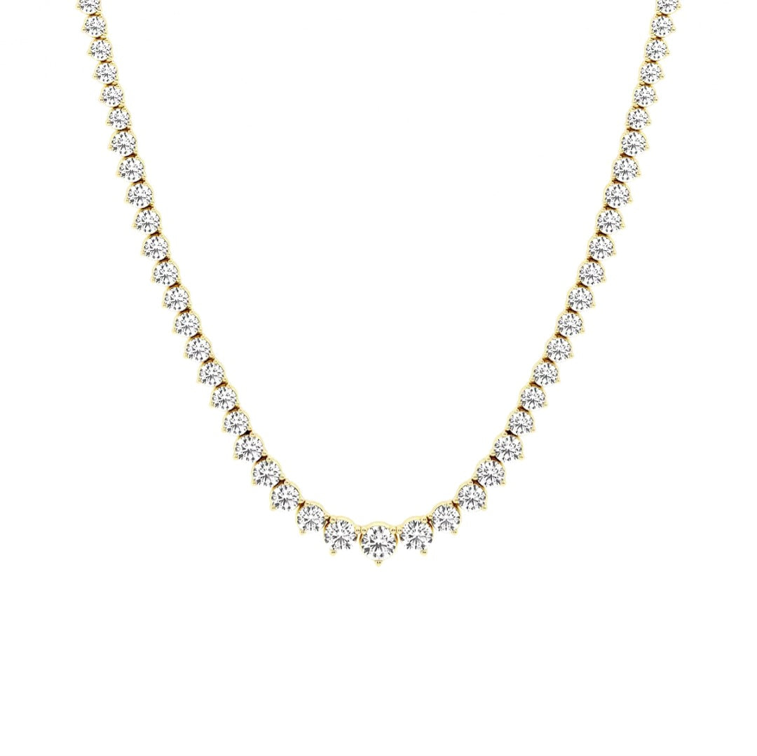 20.00ct Lab Grown Diamond Graduated Necklace in 14k Gold