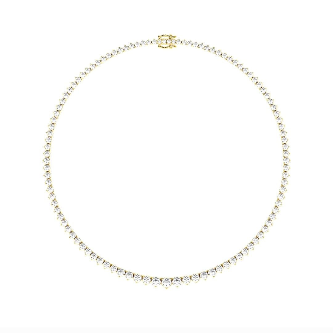 20.00ct Lab Grown Diamond Graduated Necklace in 14k Gold
