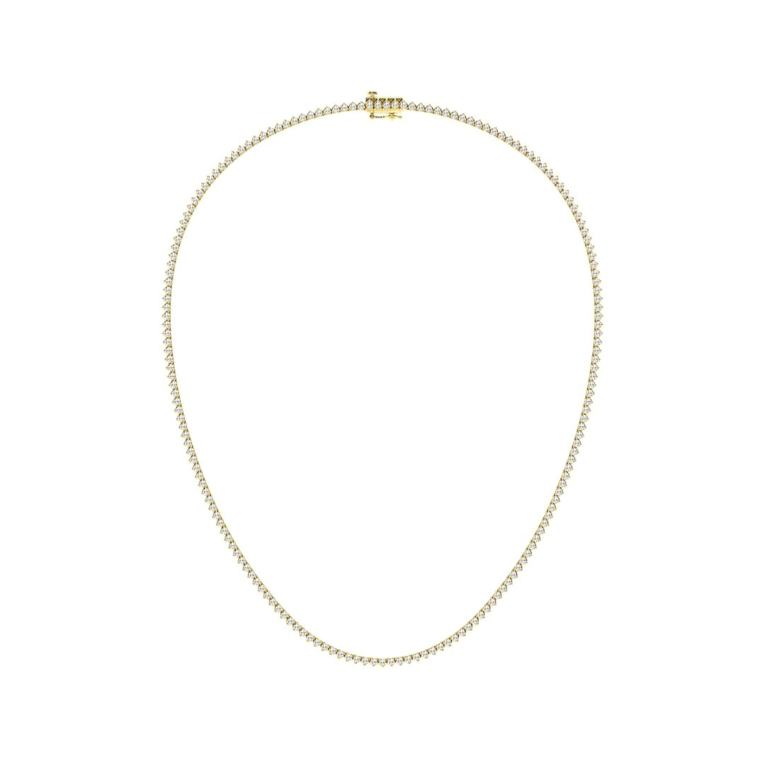 5.00ct Lab Grown Diamond 3 Prong Tennis Necklace in 14k Gold