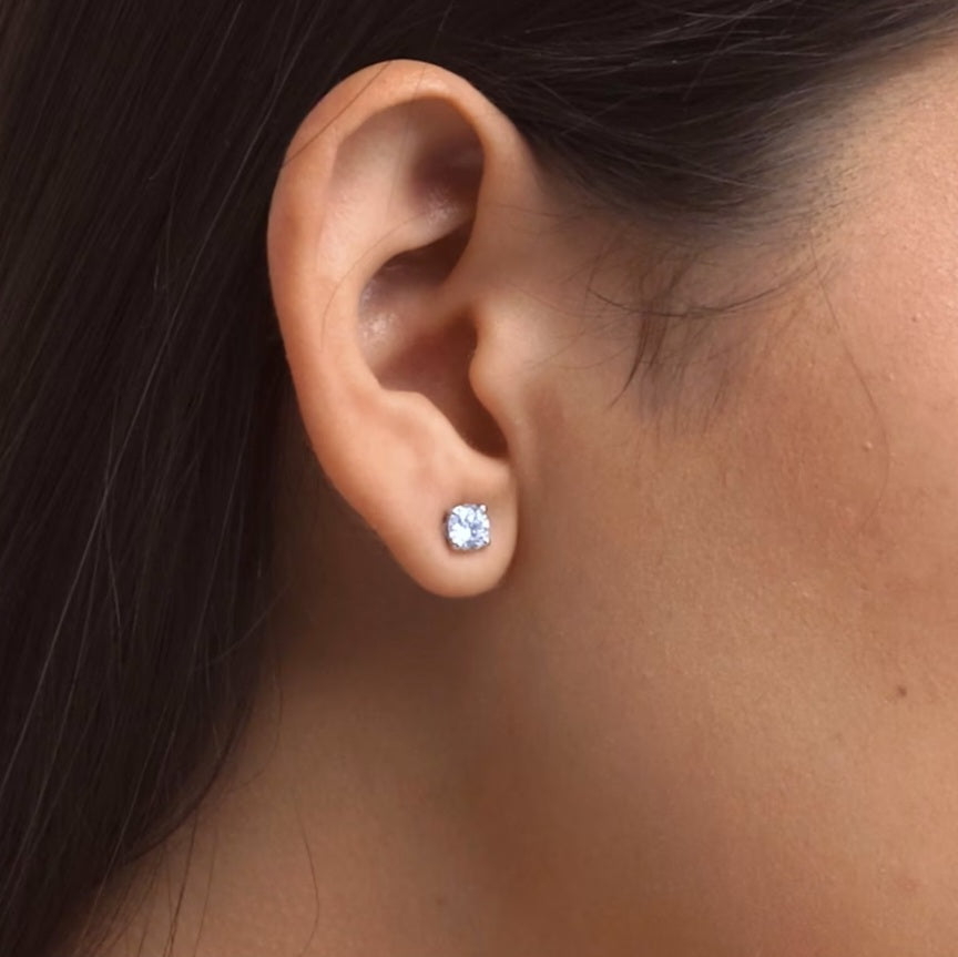 1.00ct Lab Grown Diamond Round Martini Style Earrings in 14k Gold