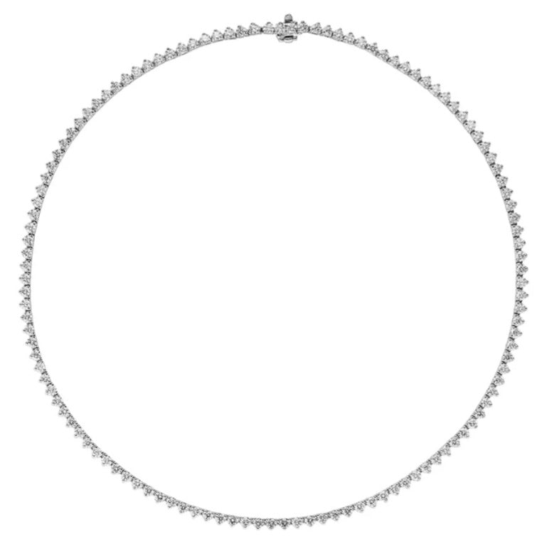 4.00ct Lab Grown Diamond 3 Prong Tennis Necklace in 14k Gold