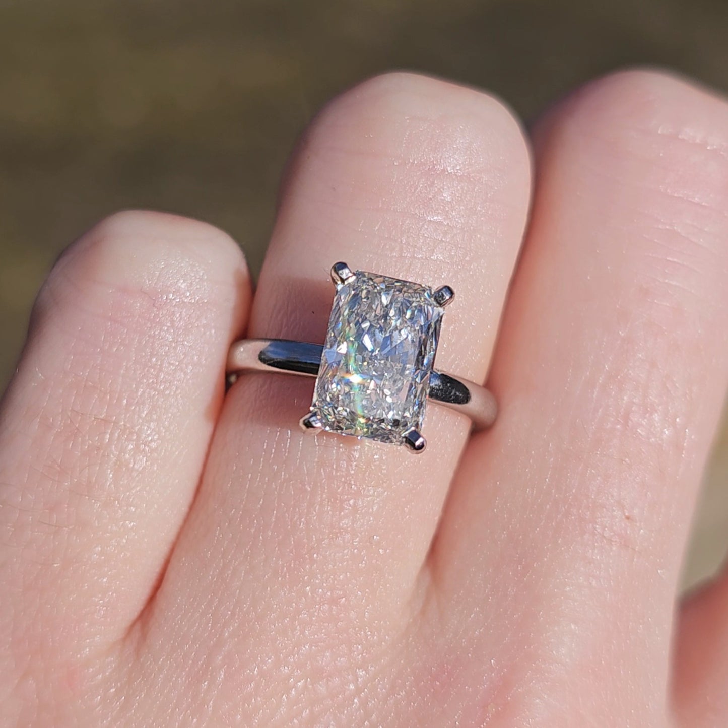 The Emma 3.00ct Radiant cut Lab Grown Diamond Solitaire Engagement Ring