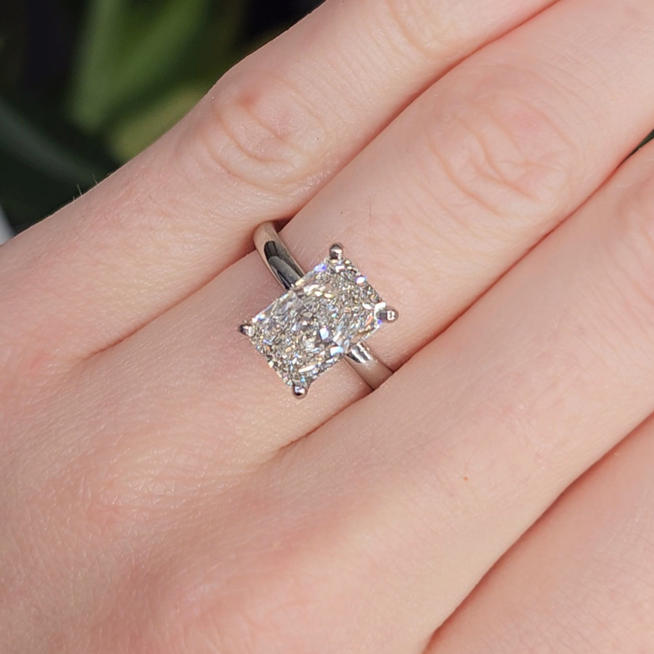 The Emma 3.00ct Radiant cut Lab Grown Diamond Solitaire Engagement Ring