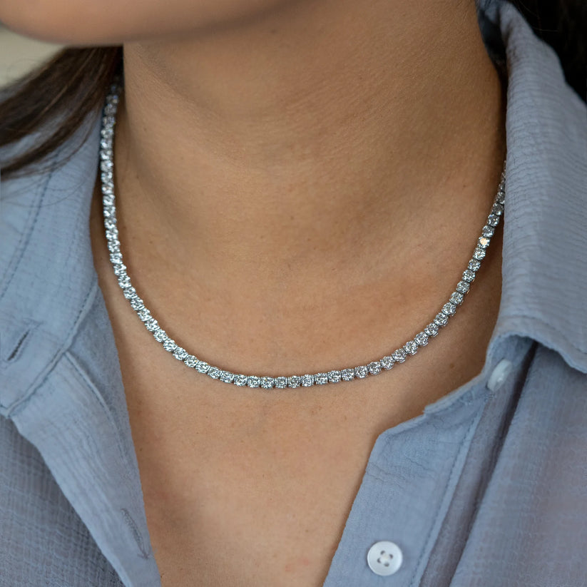 14.00ct Lab Grown Diamond Tennis Necklace in 9k Gold