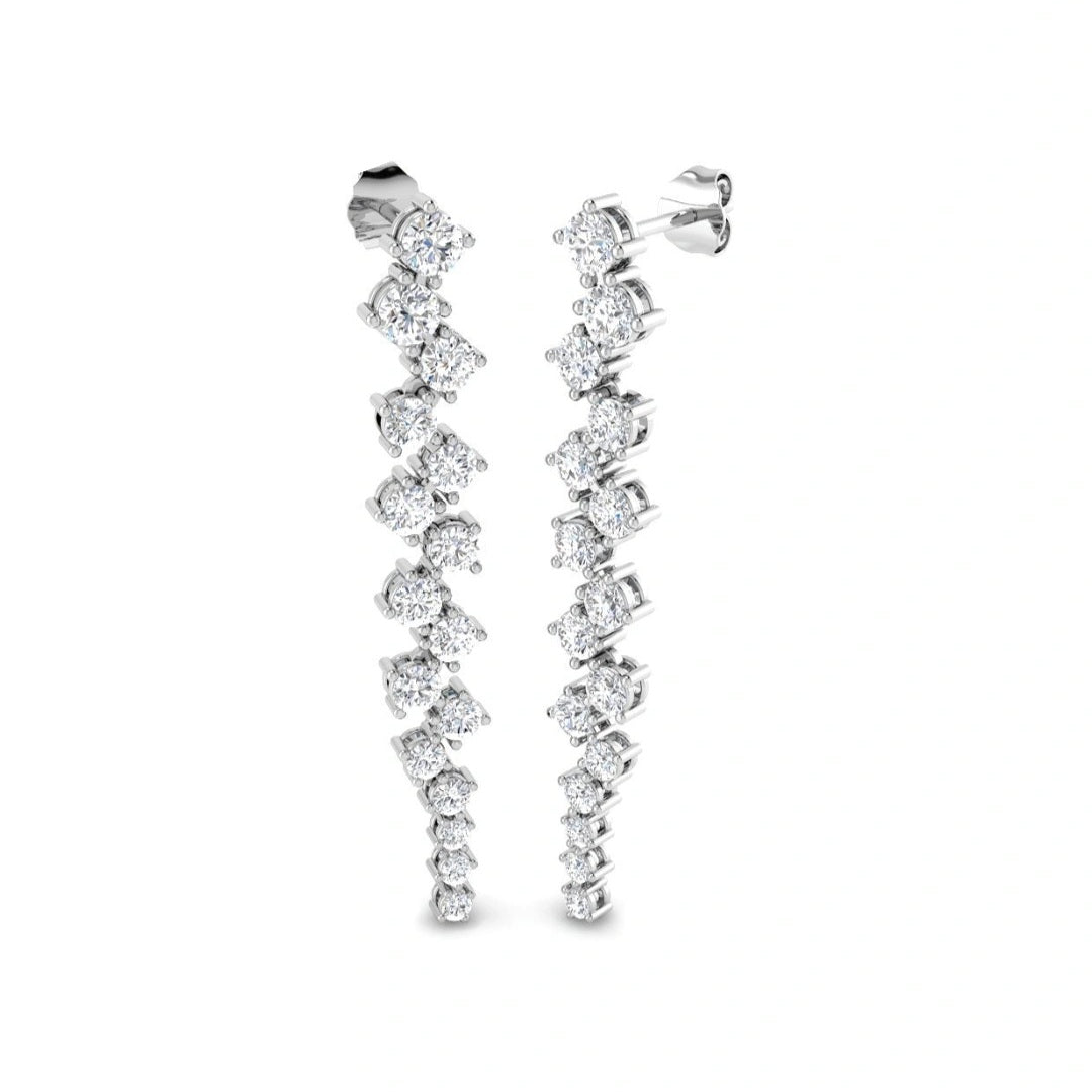 2.86ct Lab Grown Diamond Scatter Drop Earrings in 9k Gold
