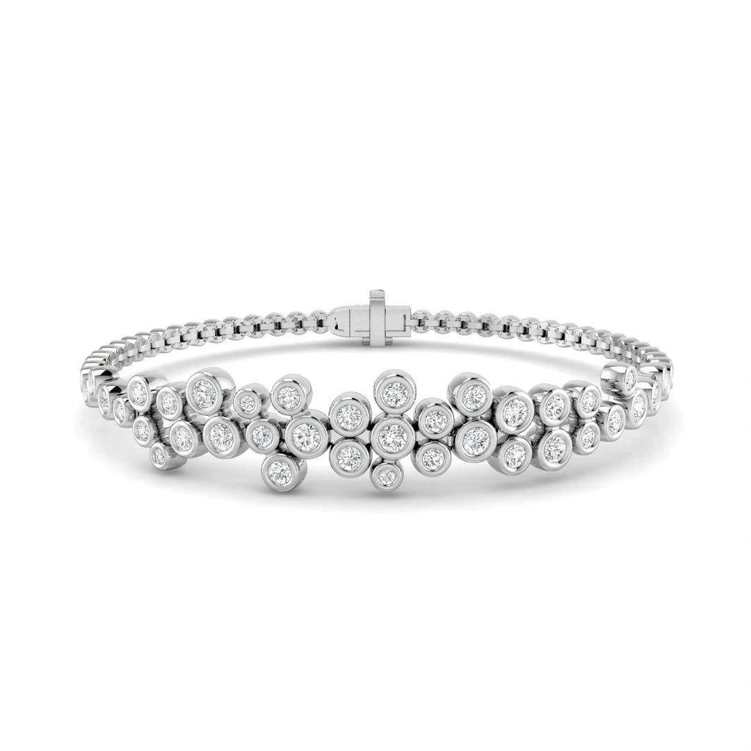 1.50ct Lab Grown Diamond Scattered Bezel Tennis Bracelet in 9k Gold