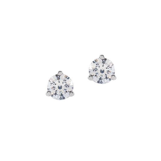 0.50ct Lab Grown Diamond 3 Prong Solitaire Earrings in 14k Gold