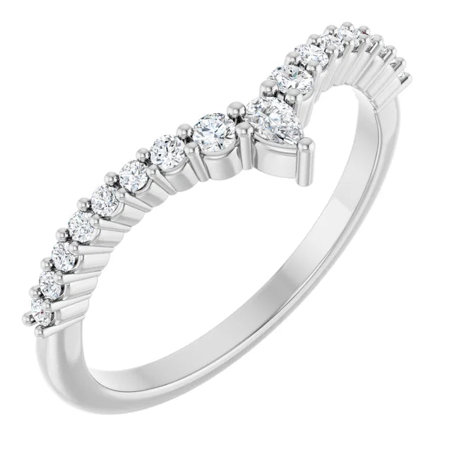 0.25ctw Round with Pear Accent Lab Grown Diamond Decorative Ring Enhancer Band